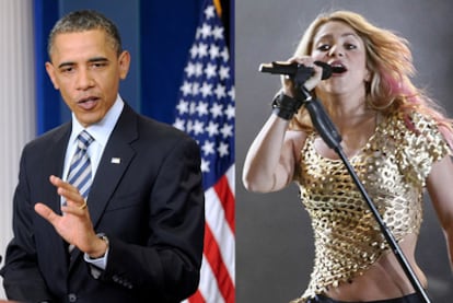 El presidente Barack Obama y Shakira, su nueva asesora en materia de educación.