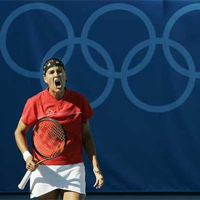 Conchita Martínez, durante los Juegos Olímpicos de Atenas 2004.