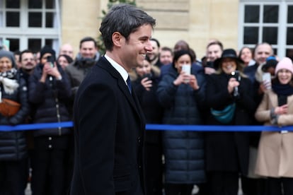 El nuevo primer ministro de Francia, Gabriel Attal, a su llegada al Palacio del Elíseo, este martes.