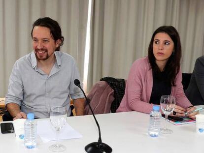Echenique, Iglesias y Montero en el Consejo Ciudadano de Podemos.
