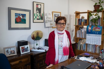 Nina Infante, del Foro de Política Feminista de Castilla y León, en su casa de Valladolid este lunes.