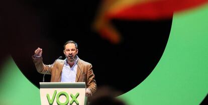 Santiago Abascal, en el Palacio de Vistalegre, el pasado 7 de octubre.