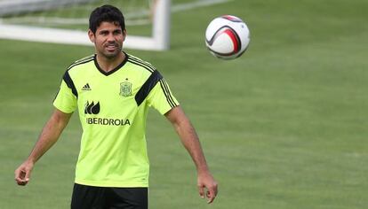 Diego Costa, en el entrenamiento.