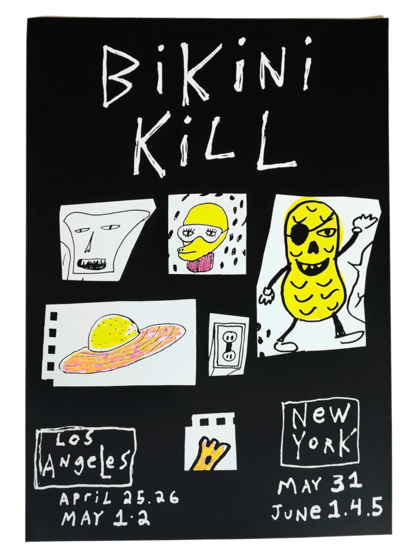 Para conmemorar el retorno de Bikini Kill a los escenarios en 2019, apenas un año pero que se siente como 257 en nuestras carnes,  han puesto a la venta este póster que conmemora la fecha en la que las riot grrrls volvieron a convertir en himno aquel "Girls to the front!" (20 euros)