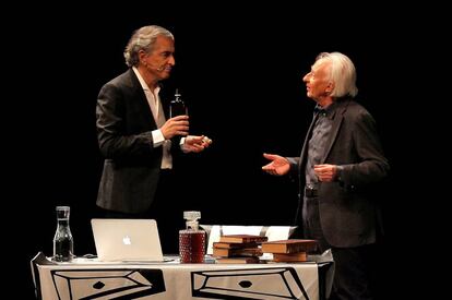 Bernard-Henri Lévy y Albert Boadella durante el estreno de 'Looking for Europe' en Valencia.