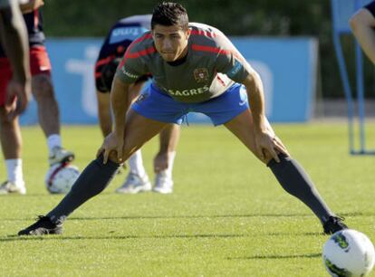 Cristiano Ronaldo, en un entrenamiento de la selección lusa.