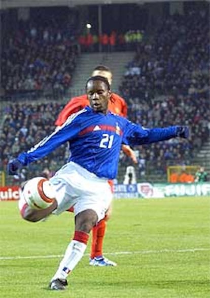 Luyindula, con la selección francesa.