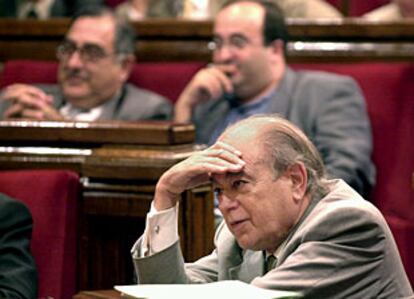 El 'president' catalán, durante la última sesión del debate en el Parlament.