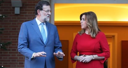 Rajoy recibe a la presidenta de Andalucia.