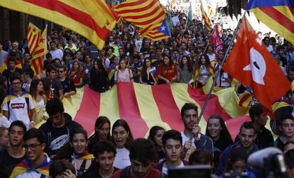 Manifestación en Barcelona en favor de la independencia