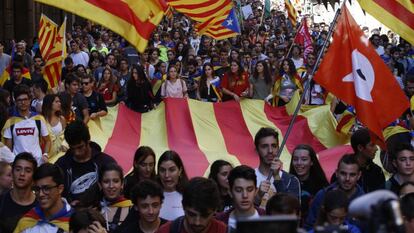 Manifestación en Barcelona en favor de la independencia