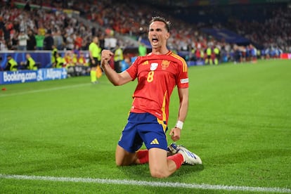 Fabián celebra la consecución del 2-1 ante Georgia.