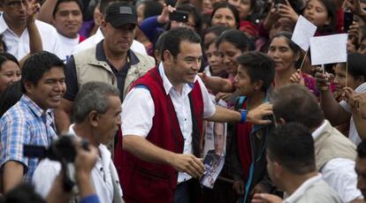 Jimmy Morales en Chichicastenango, Guatemala.