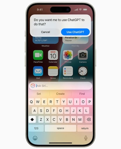 iPhone con iOS 18 con ChatGPT