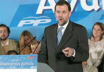 Mariano Rajoy, ayer en un acto electoral en Pozuelo (Madrid).