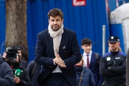 El exjugador del FC Barcelona Gerard Piqué, a su llegada al juzgado como investigado por el contrato de la RFEF que llevó la Supercopa a Arabia Saudí el pasado viernes.