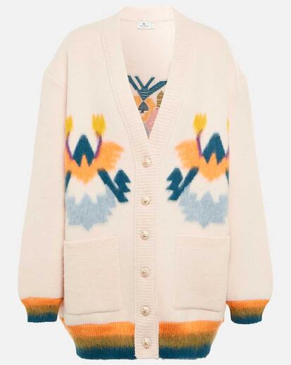 Cárdigan chunky con motivos geométricos de Etro.