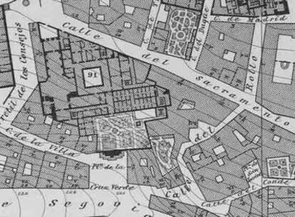 Mapa antiguo de Madrid, 1875