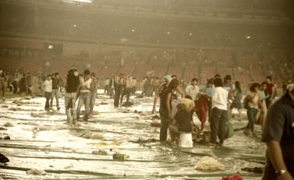 Shea Stadium in New York City after a concert by The Police, on August 18, 1983.