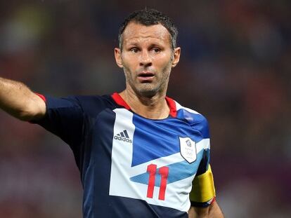 Giggs, durante el primer partido de la selecci&oacute;n brit&aacute;nica en los Juegos.