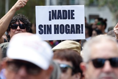 Manifestación por el derecho a la vivienda, en Madrid, el pasado día 13.