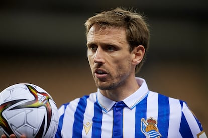 Nacho Monreal durante un partido con la Real Sociedad en 2020.