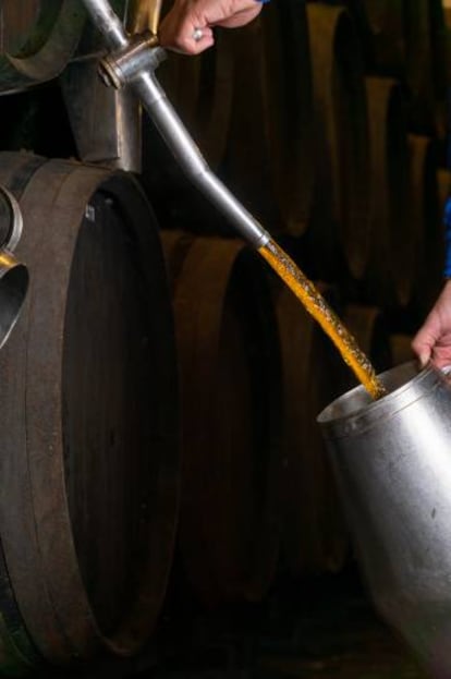 Un barril de jerez en Bodegas Tradición.