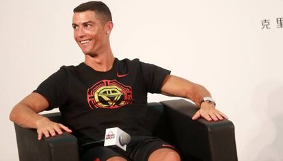 Cristiano Ronaldo, durante uma visita a Pequim, este 19 de julho.