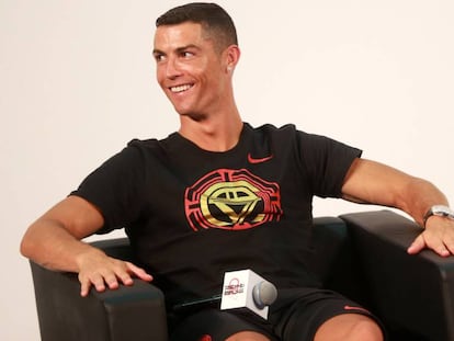 Cristiano Ronaldo, durante uma visita a Pequim, este 19 de julho.