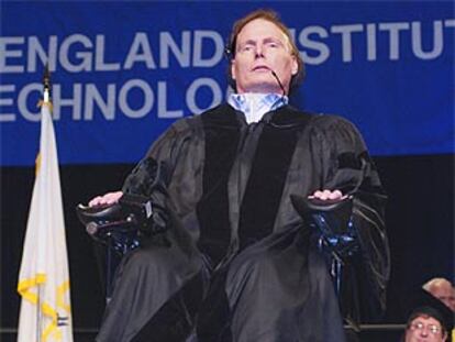Christopher Reeve, en mayo, en Nueva Inglaterra (EE UU), donde recibió un doctorado honorífico.