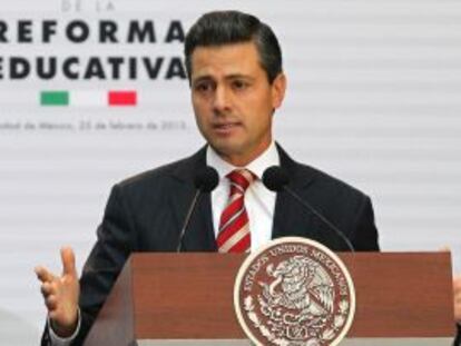 Peña Nieto durante la promulgación de la reforma educativa.