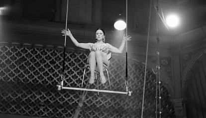 La trapecista Pinito del Oro, durante su &uacute;ltima actuaci&oacute;n en el Circo Price.
 