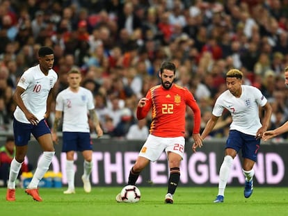 Isco, en el partido entre Inglaterra y España. 