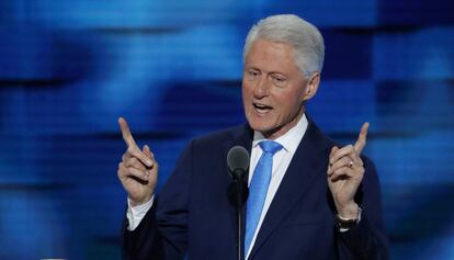 Un instante del discurso del expresidente Bill Clinton.