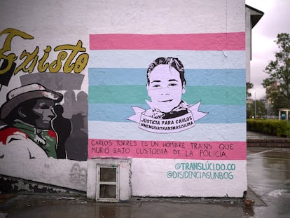 Un mural conmemorativo de Carlos Torres, en la Universidad Nacional de Colombia en Bogotá.