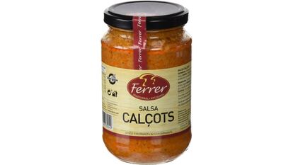 Frasco de 320 gramos de salsa para calçots de la marca Ferrer.