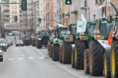 Agricultores conquenses durante una protesta en diciembre de 2021.