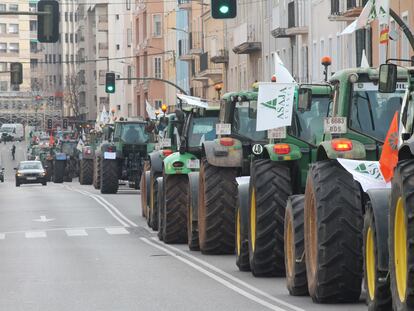 Agricultores conquenses durante una protesta en diciembre de 2021.