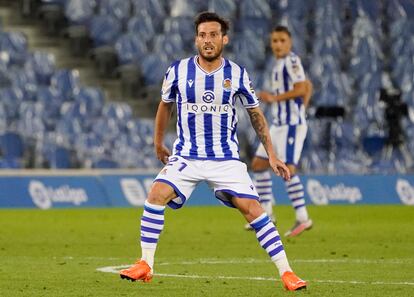 David Silva, contra el Real Madrid en Anoeta.