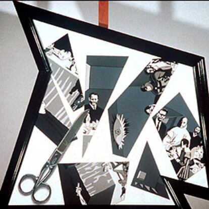 El óleo sobre lienzo <i>Guernica cortado </i>(1974), de Equipo Crónica (Rafael Solbes y Manuel Valdés).