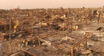 Centro Protección de civiles de Malakal tras ataque febrero.