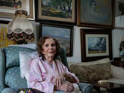 Laura Morán, de 95 años en su casa de Lomas de Tecamachalco, Estado de México