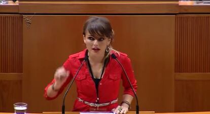 Gloria Álvarez, en un momento de su alocución