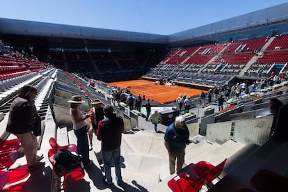Panorámica de la pista central de la Caja Mágica, el lunes por la mañana.