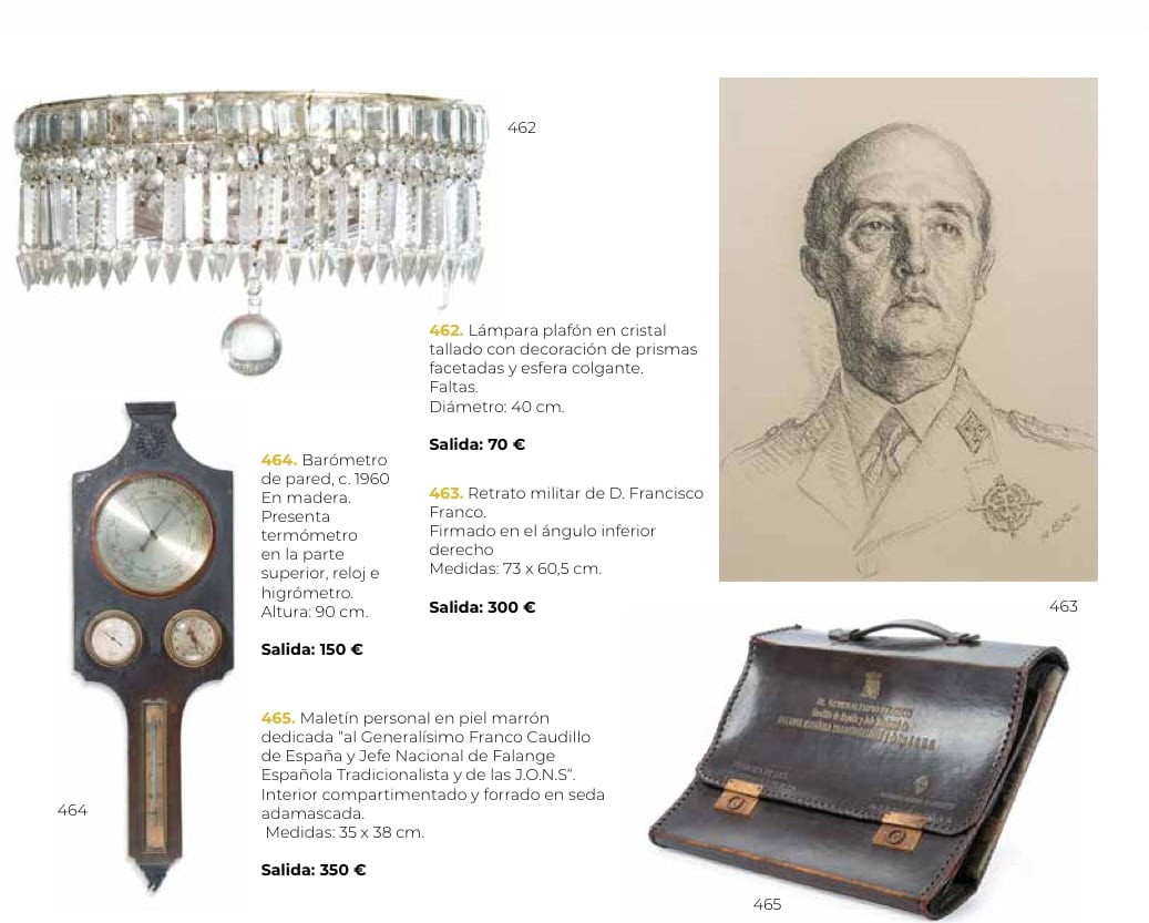 Maletín de Franco y otros objetos incluidos en el catálogo de la subasta de Magna Art Auctions. 