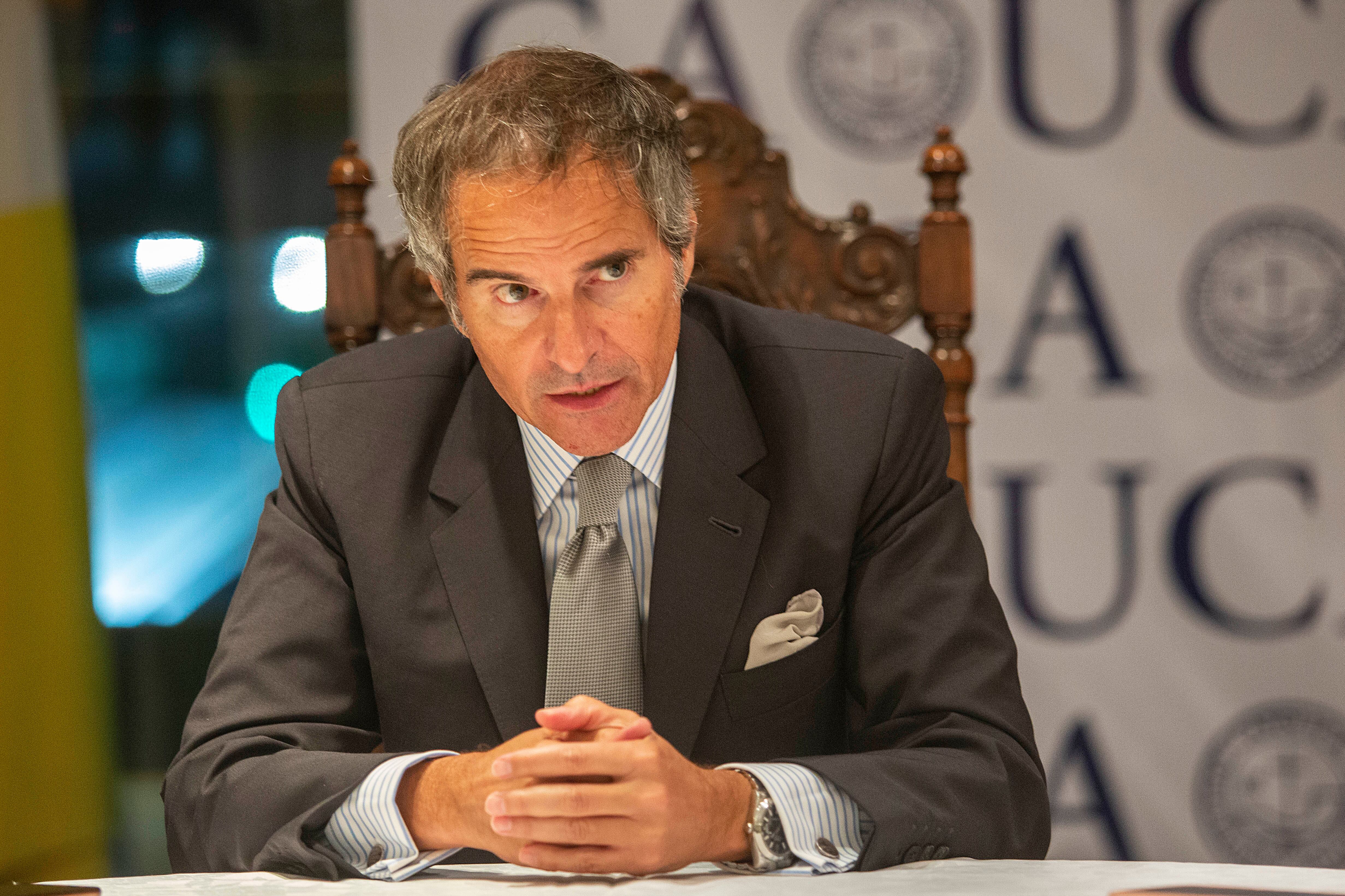El director del Organismo de la Energía Atómica, Rafael Grossi, durante la entrevista en la Universidad Católica Argentina en Buenos Aires, el 18 de octubre de 2022.