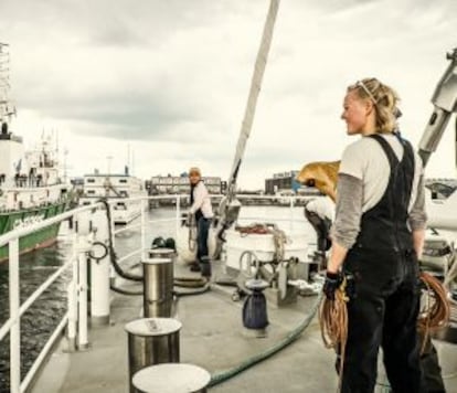 El Rainbow Warrior llega a Holanda.