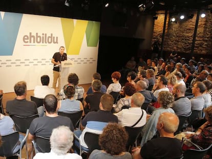 Arnaldo Otegi, en el mitin de apertura de curso político en San Sebastián.