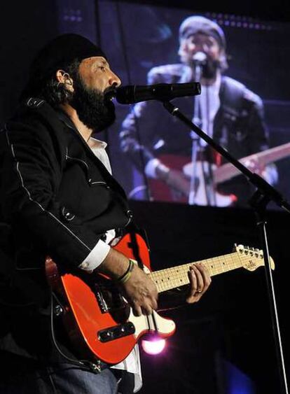 Juan Luis Guerra, durante su actuación en Madrid.