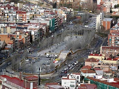 Una vista de la Rambla del Carmel desde lo alto del monte.